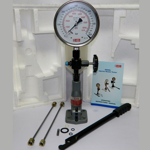 Injector Pop Tester with 0-600 Bar PSI Gauge